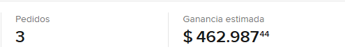 Ganancia total $462.987 ARS
