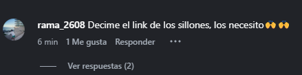 Comentario pidiendo el link