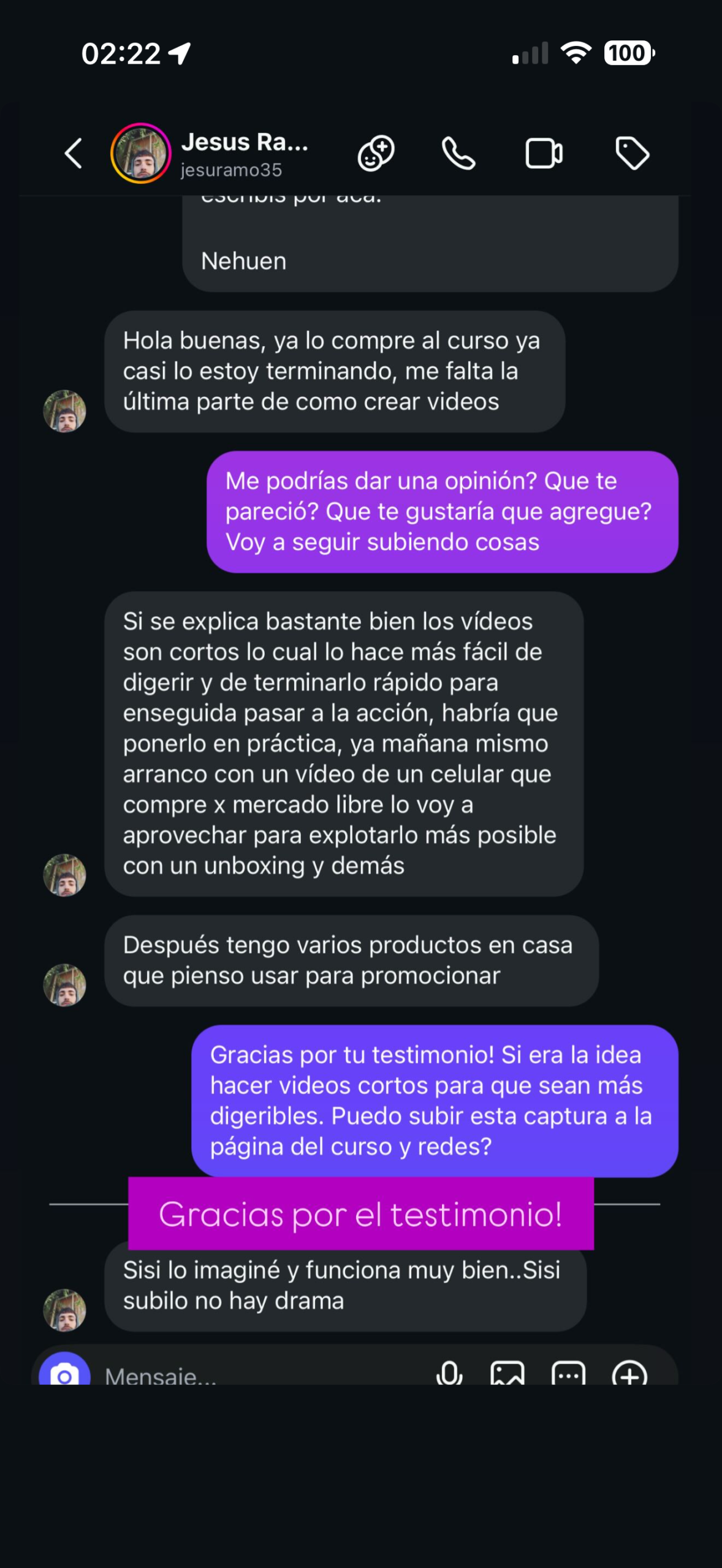 Testimonio de Jesús — alumno Escuela Viral